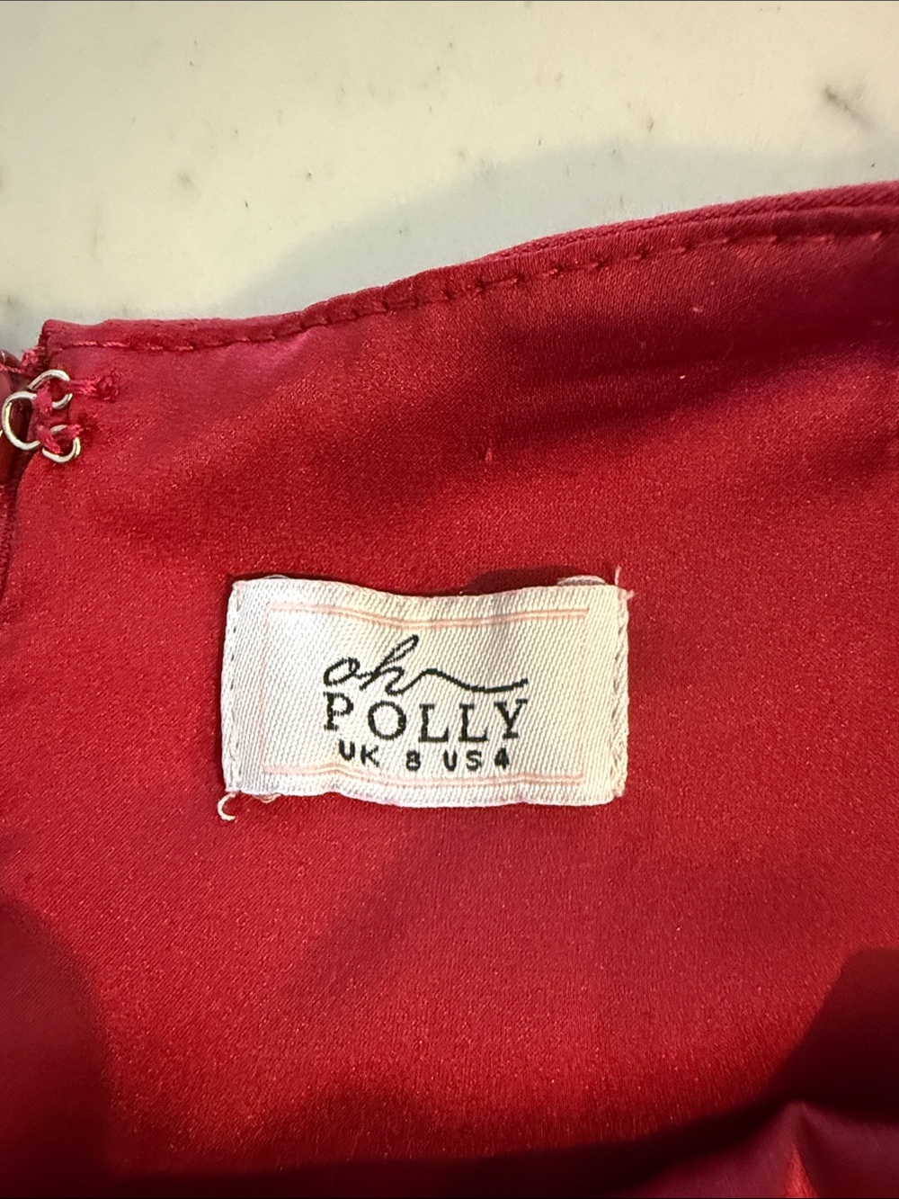 Oh Polly Red Halter-Style Evening Gown with Pearl detail - Picture 5 of 5